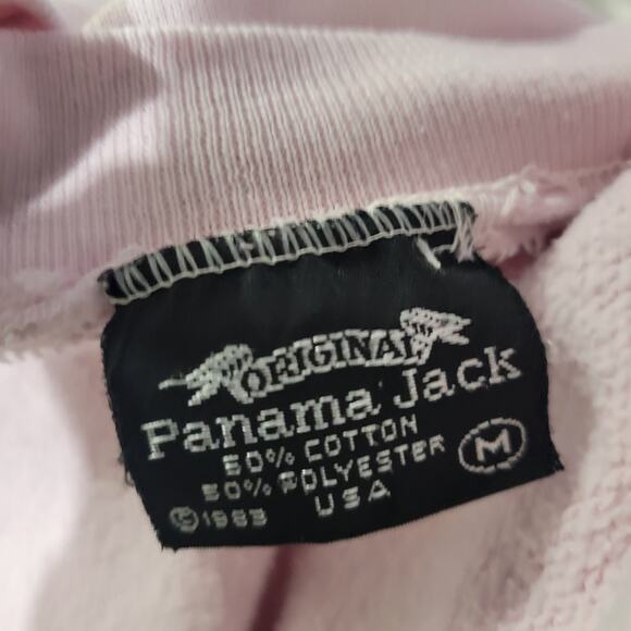 Vintage Panama Jack Original Graphic Sweatshirt Pink 80s Crewneck Pastel Medium - Picture 7 of 14